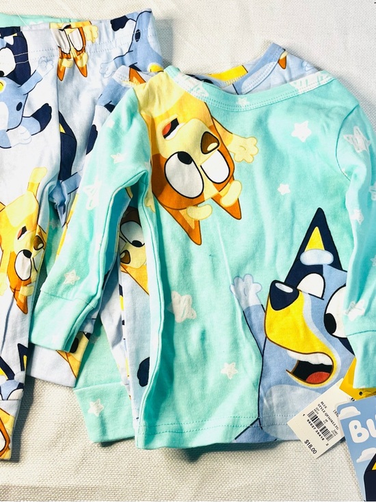 Bluey Kids Pajama 2 Pairs Set - Blue and Mint Green - 18 mos NWT - Picture 2 of 3